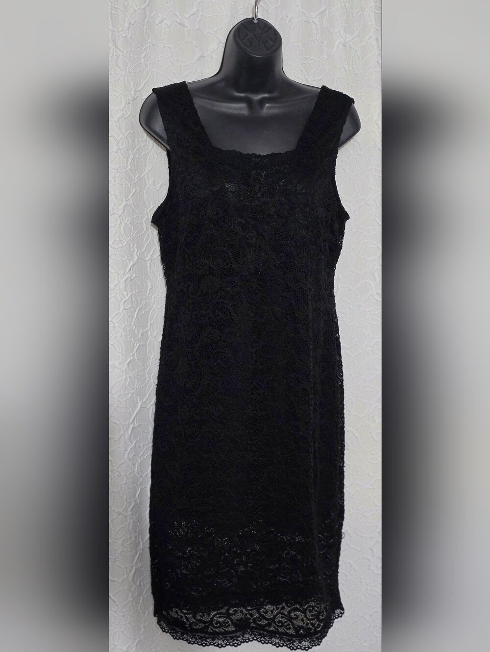 Candies Womens Sleeveless Black  Lace Overlay Dress Sz XL Sleeveless